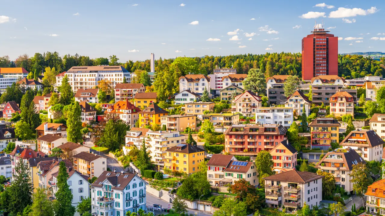 Stadtansicht mit Wohngebieten